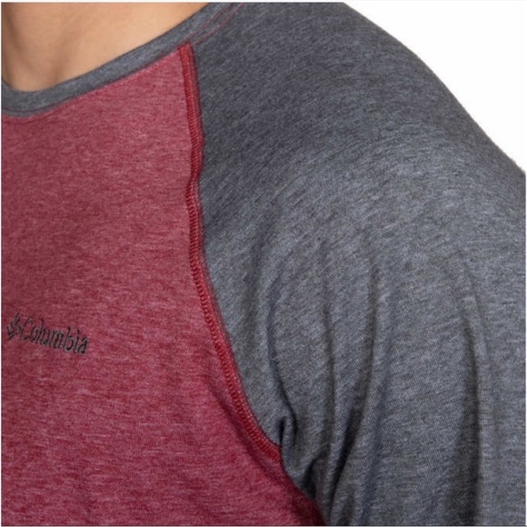 Columbia Men Long Sleeve Raglan Tee - SMALL - Picture 3 of 5
